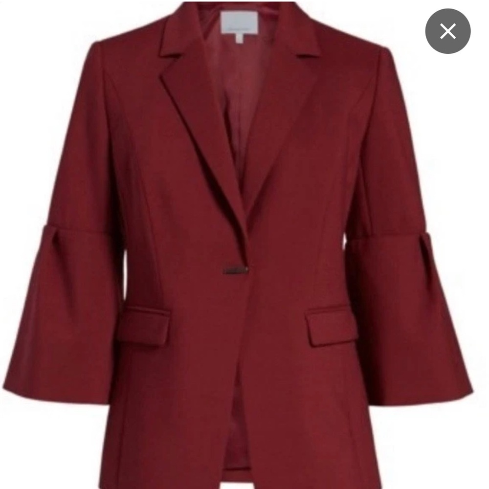 Classiques Entier Burgundy Blazer Bell Sleeve Sz L